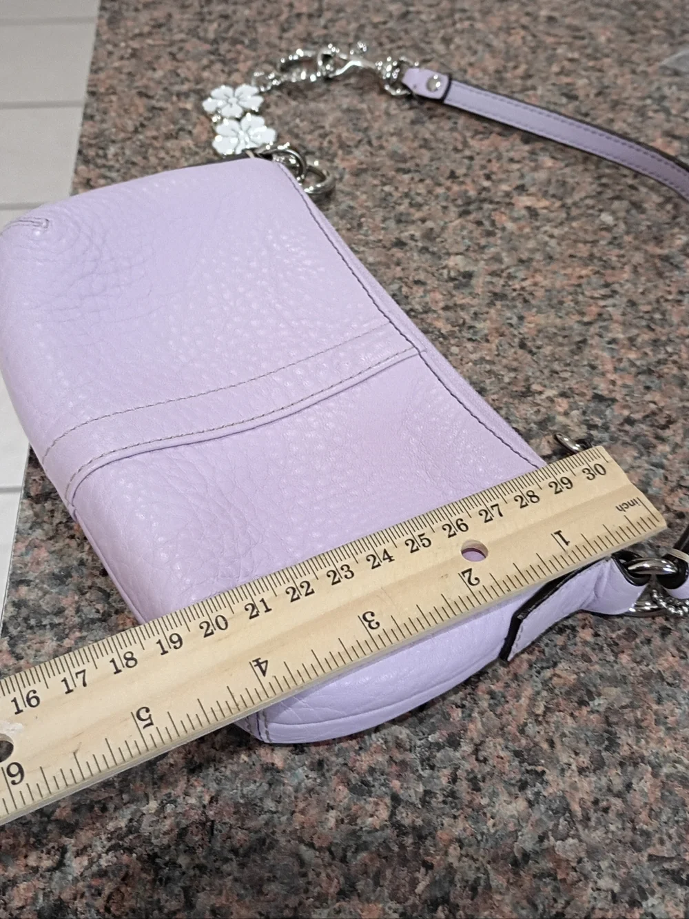 COACH Light Purple Pebbled Leather Wristlet